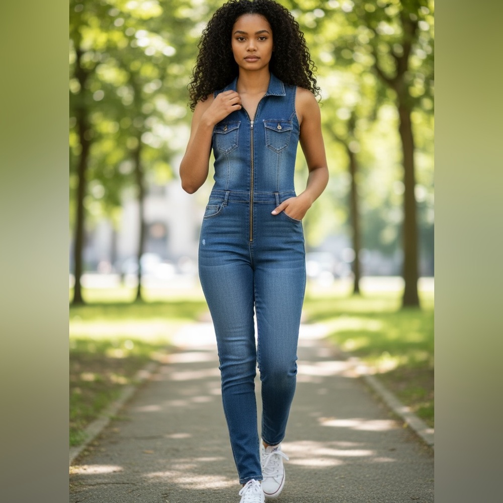 Women's Blue Denim Jumpsuit